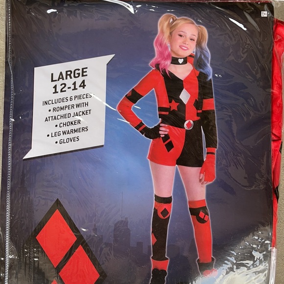 Harley Quinn Black/Red Children’s Costume! New! - Picture 9 of 10